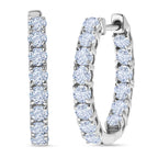 D'Joy -Moissanite Full Hoop Earring in Platinum Overlay Sterling Silver 2.80 Ct._8433703