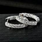 D'Joy -Moissanite Full Hoop Earring in Platinum Overlay Sterling Silver 2.80 Ct._8433703_2