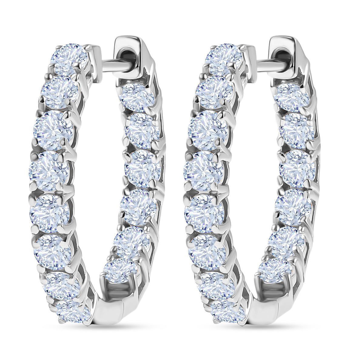 D'Joy -Moissanite Full Hoop Earring in Platinum Overlay Sterling Silver 2.80 Ct. V32515770 4