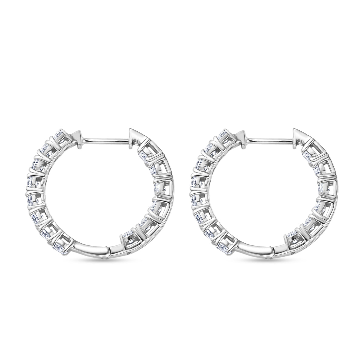 D'Joy -Moissanite Full Hoop Earring in Platinum Overlay Sterling Silver 2.80 Ct. V32515770 5