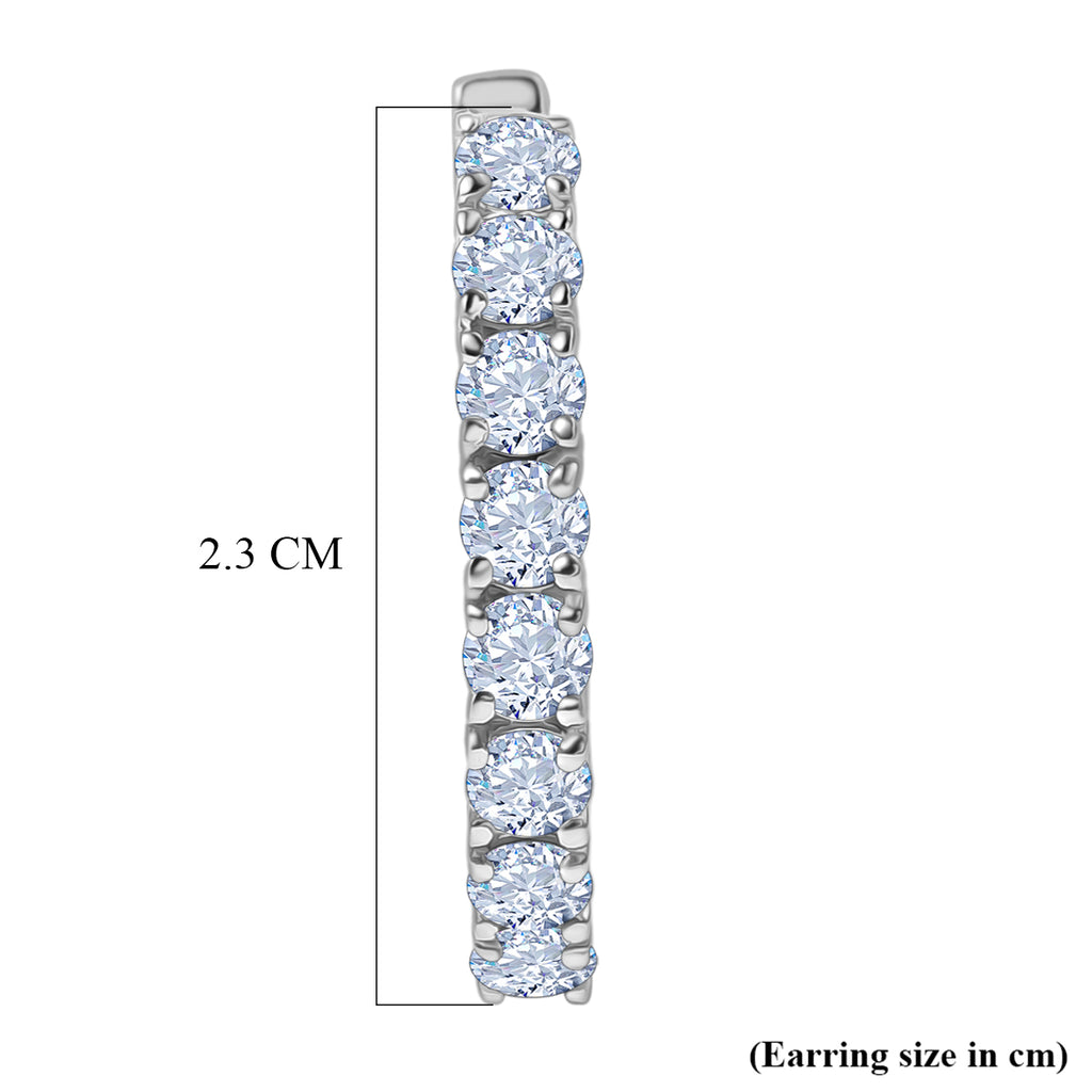 D'Joy -Moissanite Full Hoop Earring in Platinum Overlay Sterling Silver 2.80 Ct._8433703_5