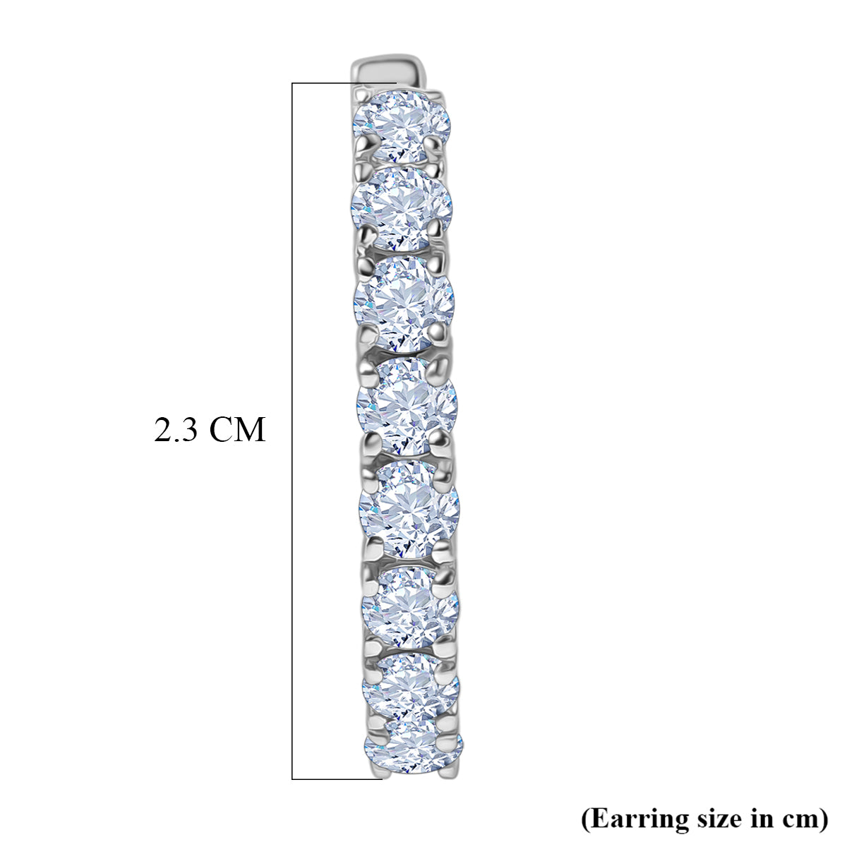 D'Joy -Moissanite Full Hoop Earring in Platinum Overlay Sterling Silver 2.80 Ct. V32515770 6