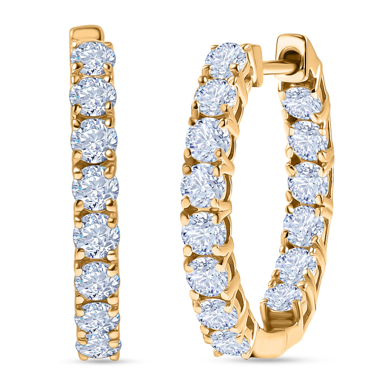 D'Joy -Moissanite Full Hoop Earring in Yellow Gold Plated Sterling Silver 2.80 Ct._8433704