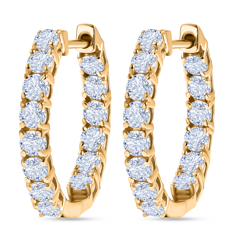 D'Joy -Moissanite Full Hoop Earring in Yellow Gold Plated Sterling Silver 2.80 Ct._8433704_3