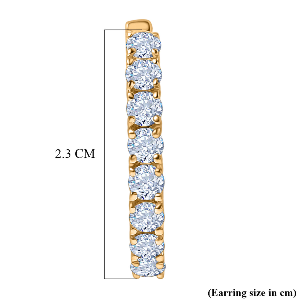 D'Joy -Moissanite Full Hoop Earring in Yellow Gold Plated Sterling Silver 2.80 Ct._8433704_5