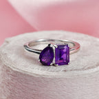 African Amethyst Toi et Moi Ring in Platinum Overlay Sterling Silver  1.65 Ct._8433752_2