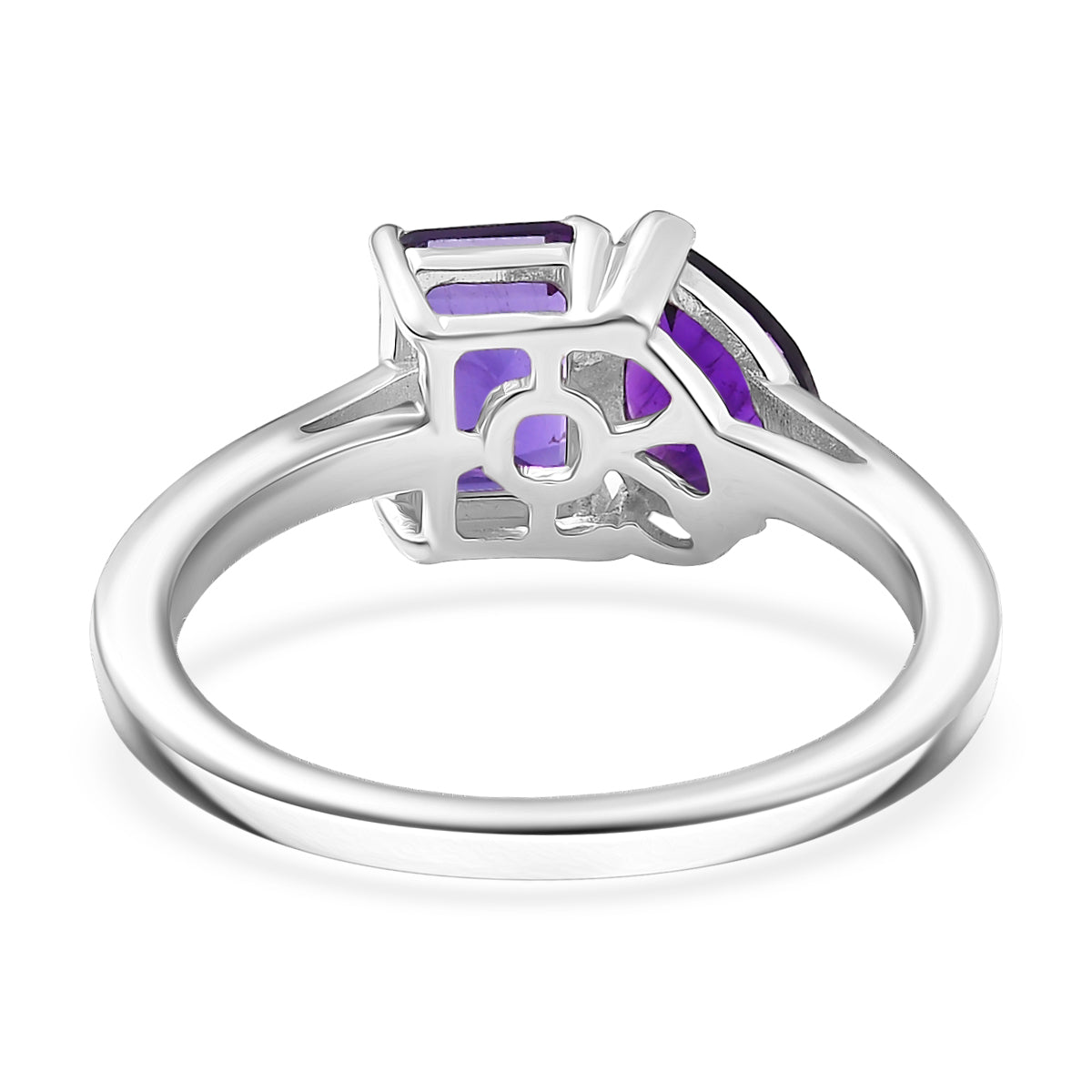 African Amethyst Toi et Moi Ring in Platinum Overlay Sterling Silver  1.65 Ct. 8433752 4