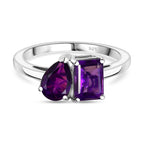 African Amethyst Toi et Moi Ring in Platinum Overlay Sterling Silver  1.65 Ct._8433755