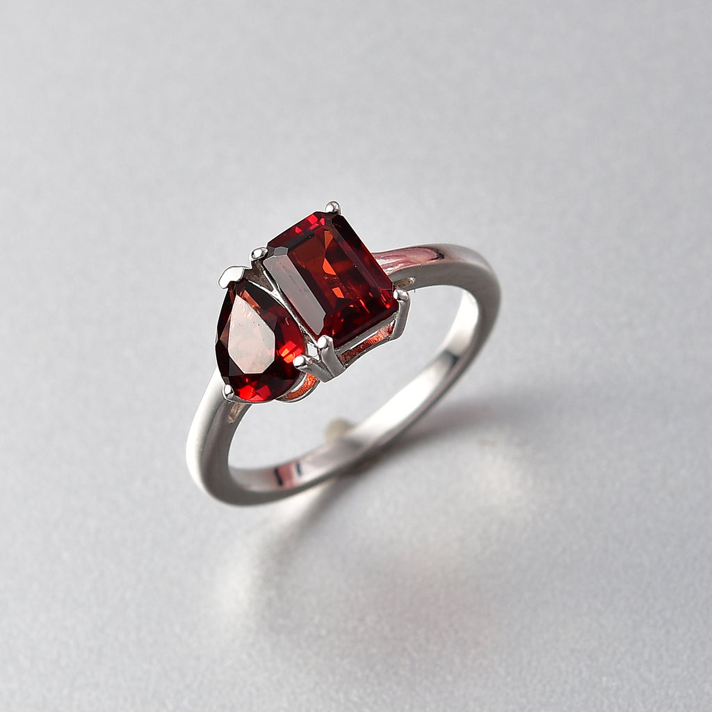Red Garnet Toi et Moi Ring in Platinum Overlay Sterling Silver 2.36 Ct._8433780_2
