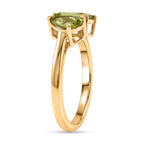 Peridot Toi et Moi Ring in Yellow Gold Plated Sterling Silver 1.71 Ct._8433789_3