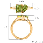 Peridot Toi et Moi Ring in Yellow Gold Plated Sterling Silver 1.71 Ct._8433789_5