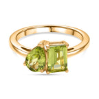 Peridot Toi et Moi Ring in Yellow Gold Plated Sterling Silver 1.71 Ct._8433791