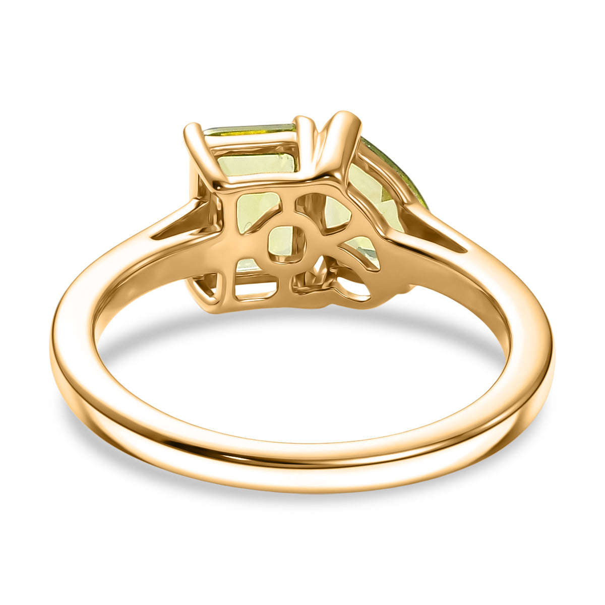 Peridot Toi et Moi Ring in Yellow Gold Plated Sterling Silver 1.71 Ct. V32514858 5