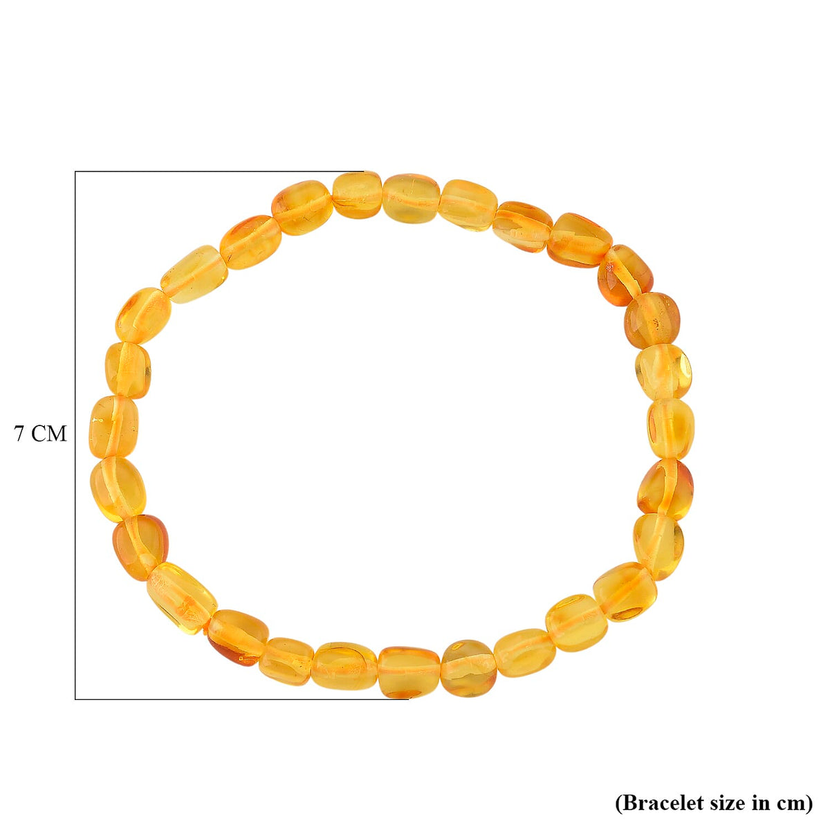 Amber Stretchable Bracelet (Size - 7) 20.00 Ct. V32526976 6