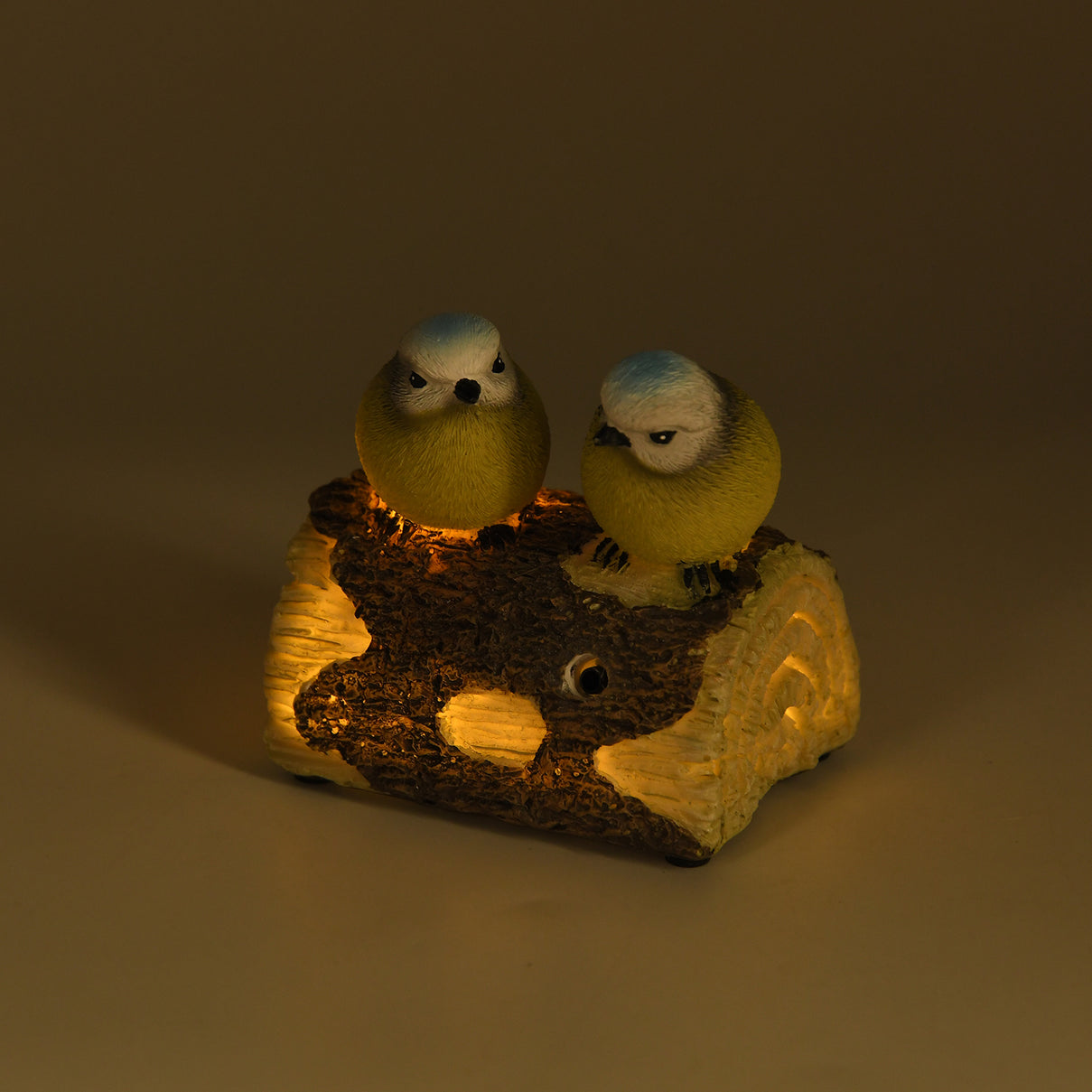 Livmore Resin Chirping Birds Garden Figurine - Motion Activated Singing and Warm White LED (100x70x94mm) 8433843 2