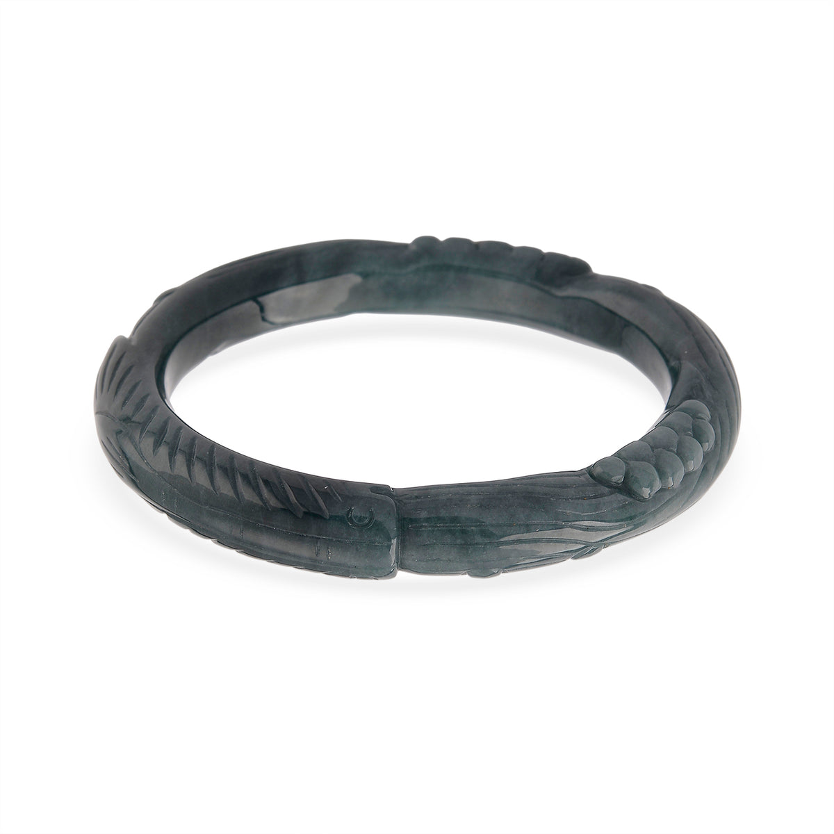 Natural Jadeite Hand Carved Bangle (Size-8.25) 340.00 Ct. V32525349 0