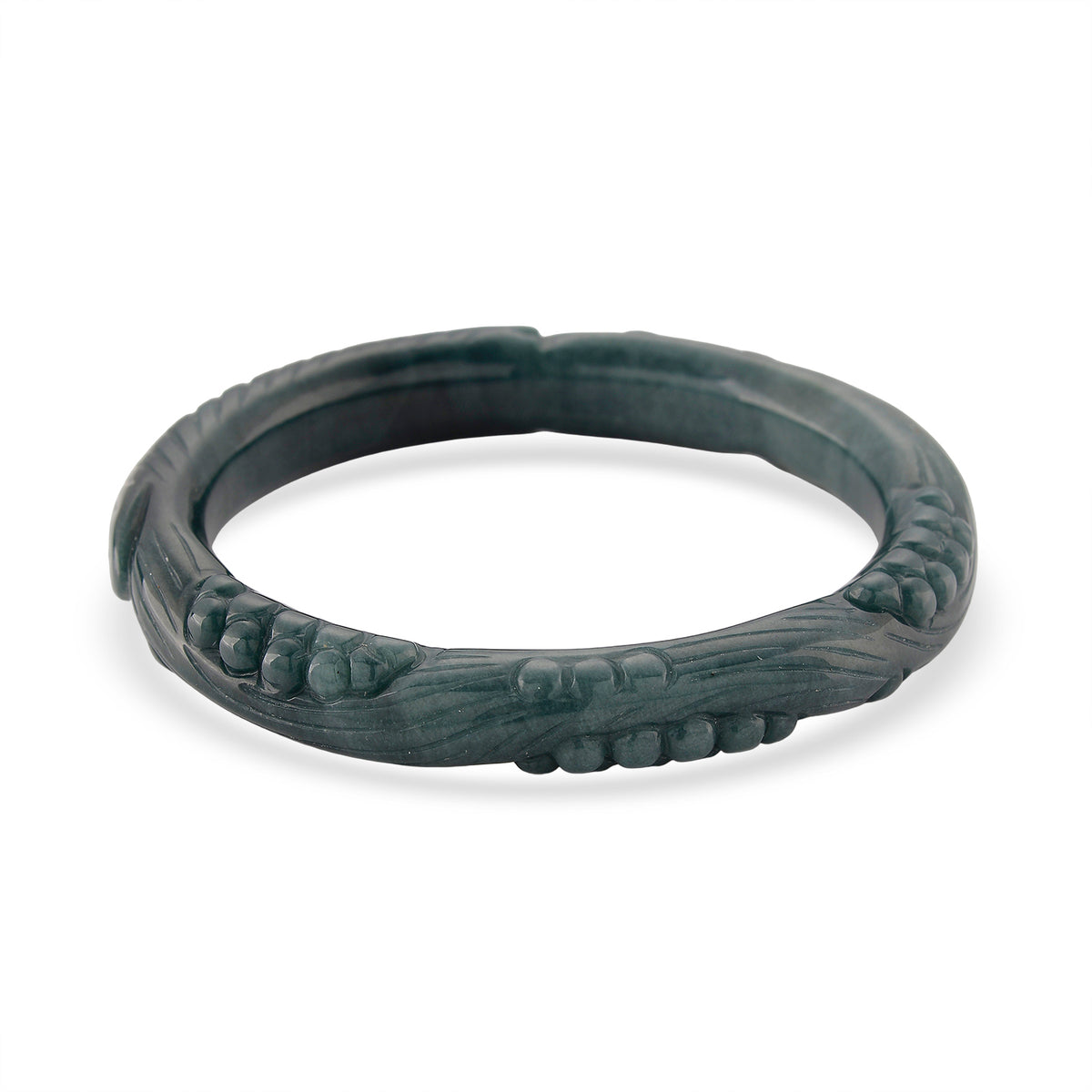 Natural Jadeite Hand Carved Bangle (Size-8.25) 340.00 Ct. V32525349 5