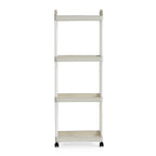 4-Tier Mobile Storage Trolley on Wheels (30x20x83 cm) - White_8433890_2