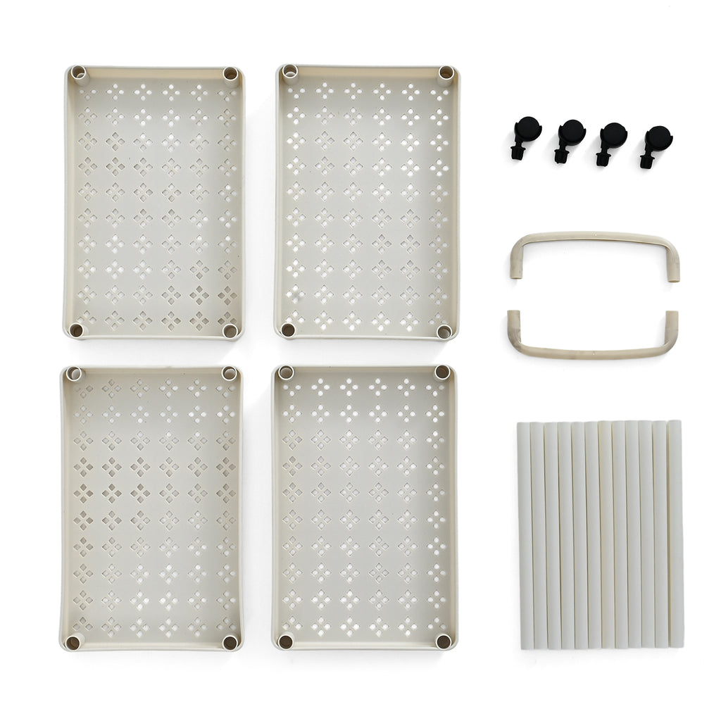 4-Tier Mobile Storage Trolley on Wheels (30x20x83 cm) - White_8433890_4