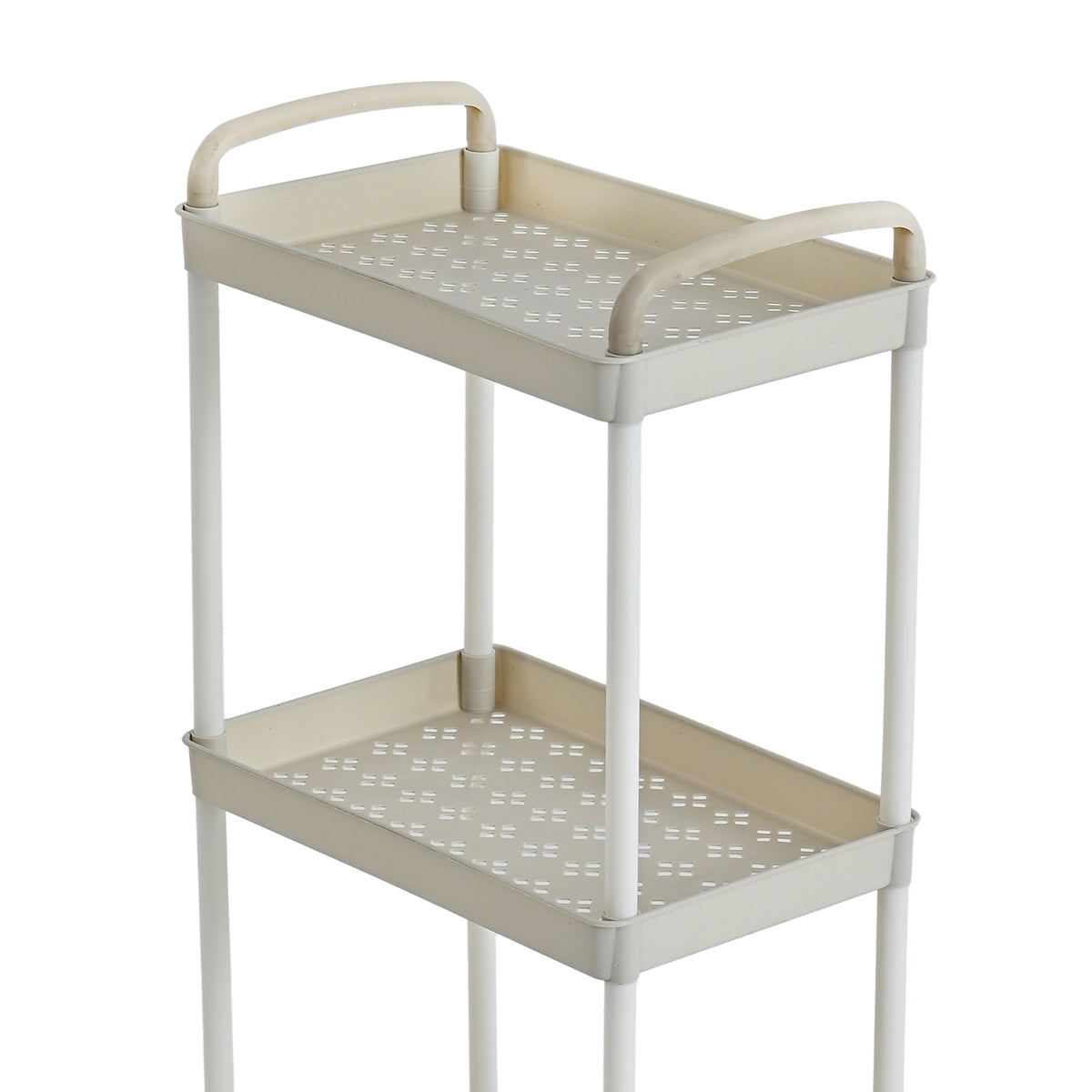 4-Tier Mobile Storage Trolley on Wheels (30x20x83 cm) - White V32519098 6