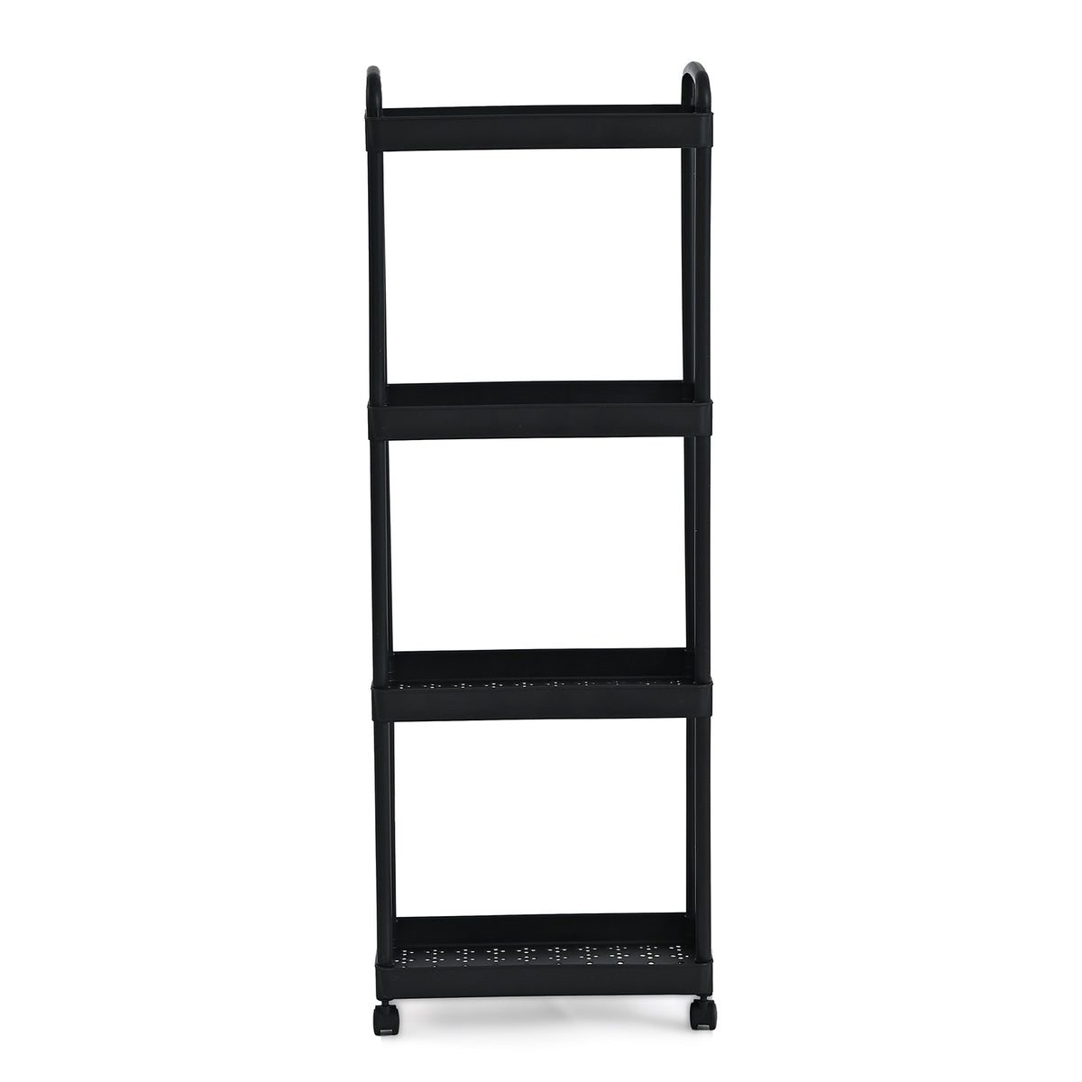 4-Tier Mobile Storage Trolley on Wheels (30x20x83 cm) - Black V32512438 3