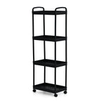 4-Tier Mobile Storage Trolley on Wheels (30x20x83 cm) - Black_8433891_3