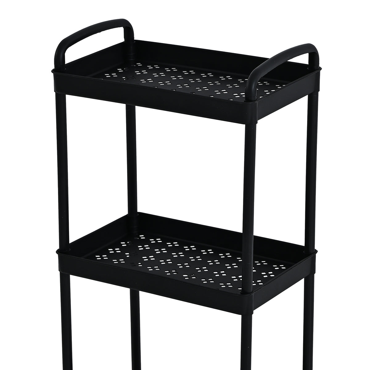 4-Tier Mobile Storage Trolley on Wheels (30x20x83 cm) - Black V32512438 6