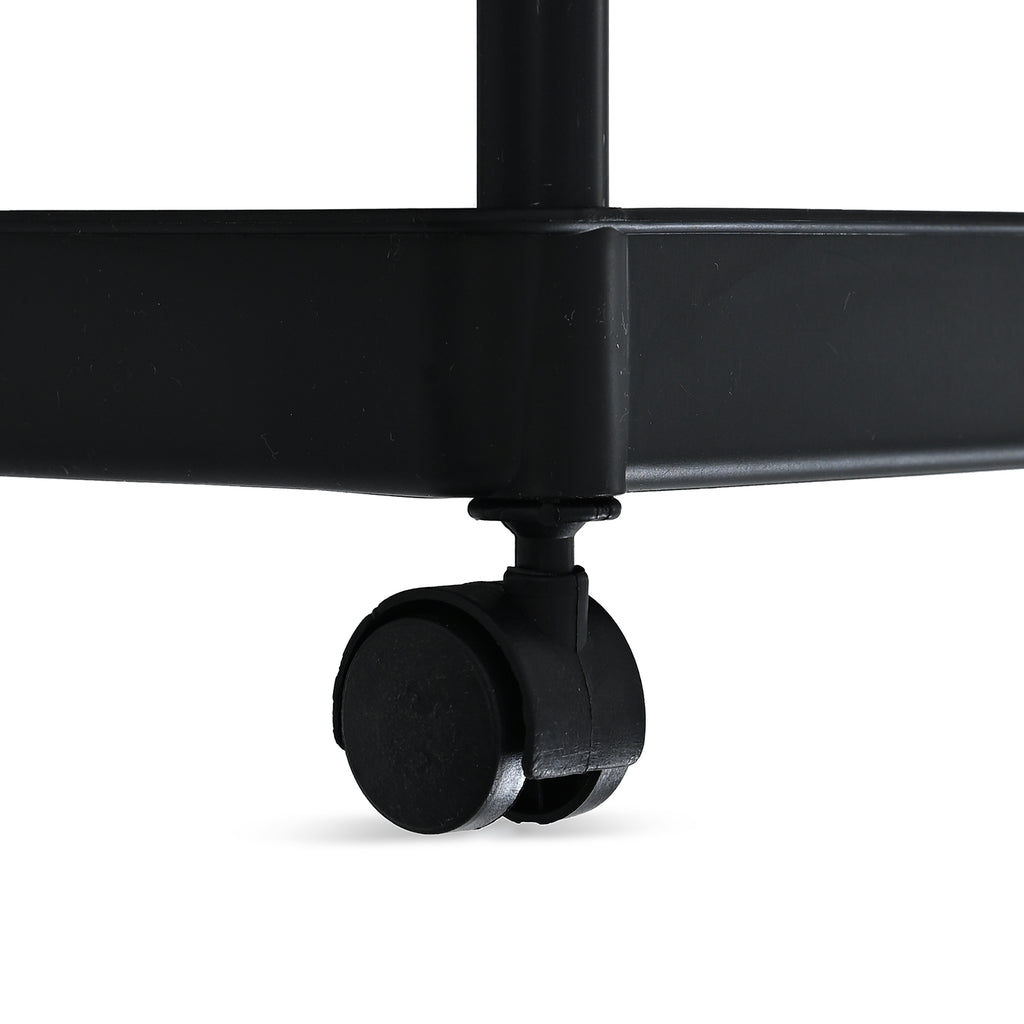 4-Tier Mobile Storage Trolley on Wheels (30x20x83 cm) - Black_8433891_6