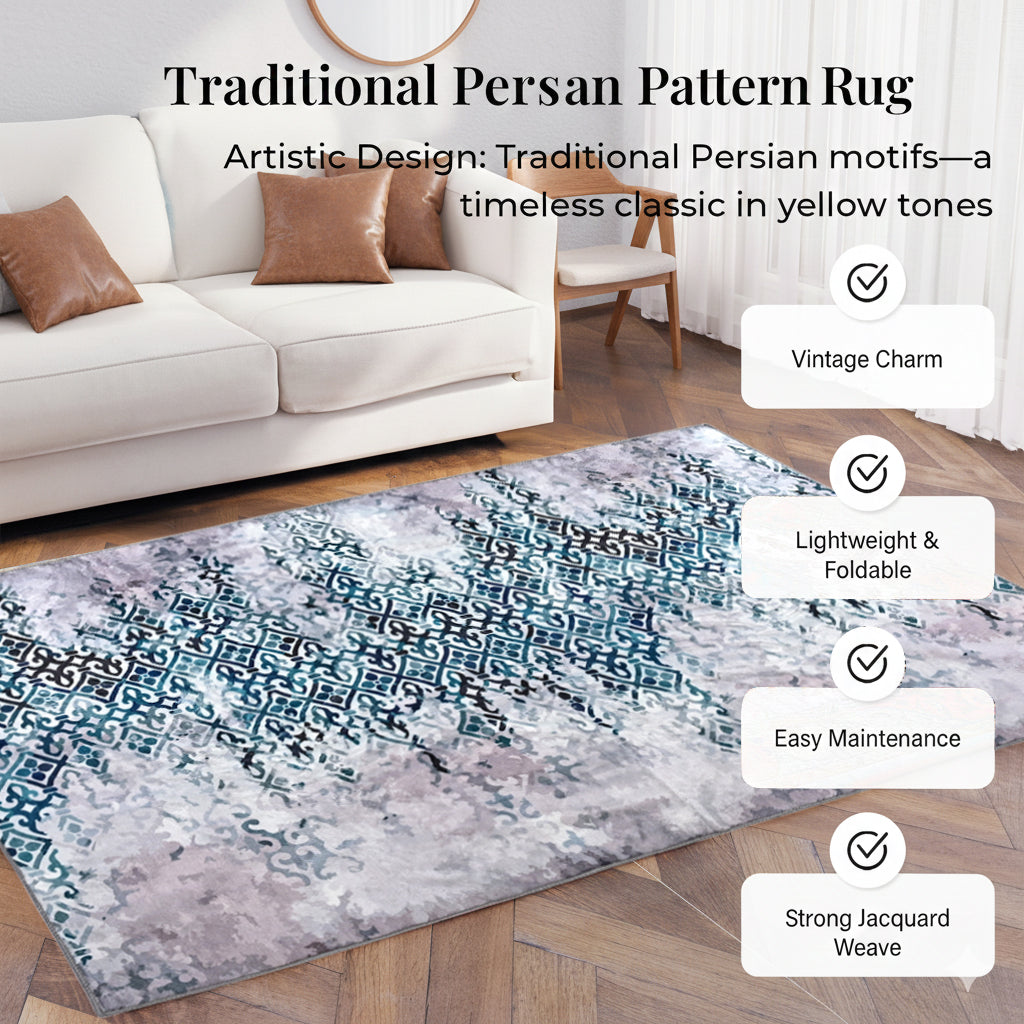 LIVMORE Vibrant Abstract Pattern Rug (Size 120x180 cm) - Blue 8434161 2