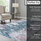 LIVMORE Vibrant Abstract Pattern Rug (Size 120x180 cm) - Blue_8434161