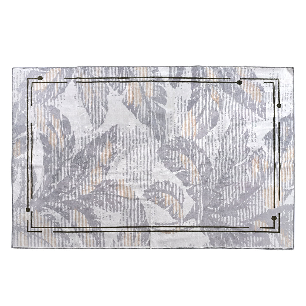 LIVMORE Palm Sketch Pattern Rug (Size 120x180 cm) - White_8434162