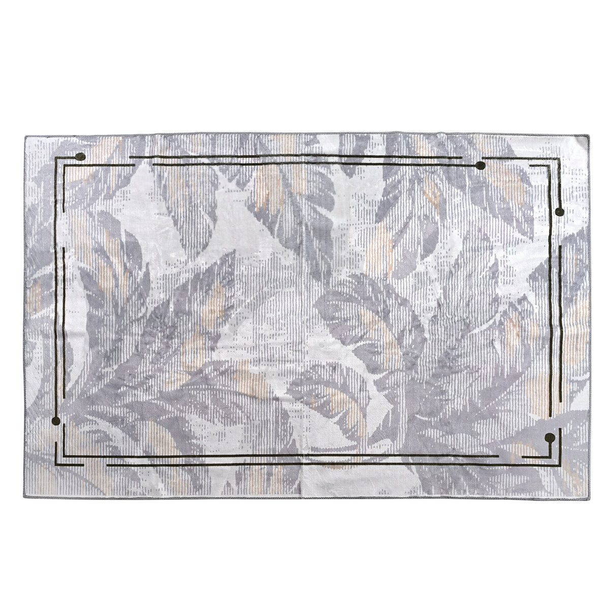 LIVMORE Palm Sketch Pattern Rug (Size 120x180 cm) - White 8434162 0