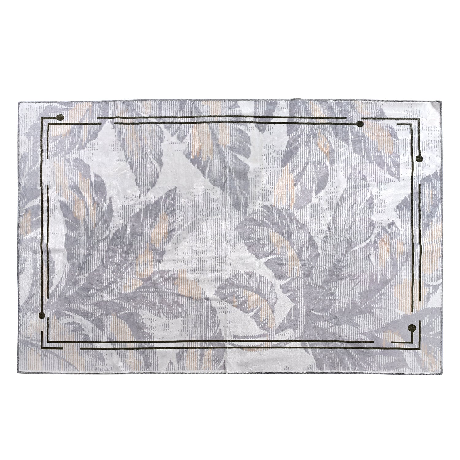 LIVMORE Palm Sketch Pattern Rug (Size 120x180 cm) - White 8434162 0
