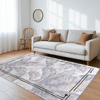 LIVMORE Palm Sketch Pattern Rug (Size 120x180 cm) - White_8434162_1
