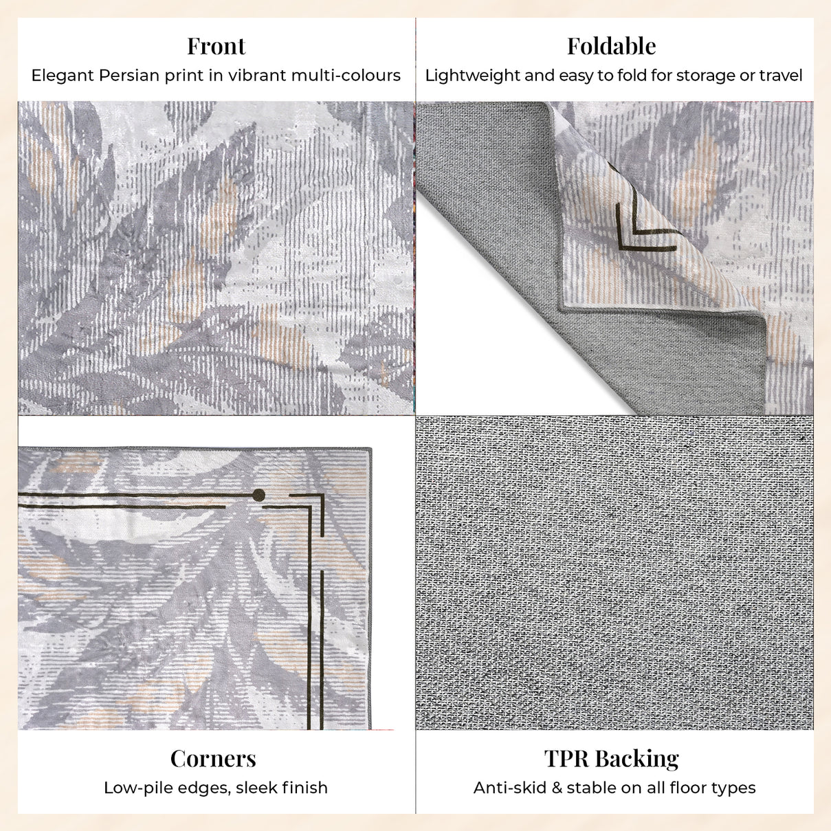 LIVMORE Palm Sketch Pattern Rug (Size 120x180 cm) - White 8434162 5