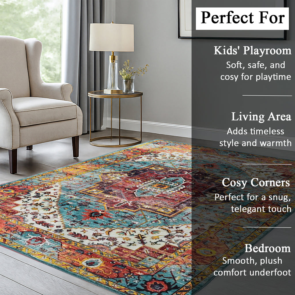 LIVMORE Traditional Medallion Pattern (Size 120x180 cm) - Red_8434267_3