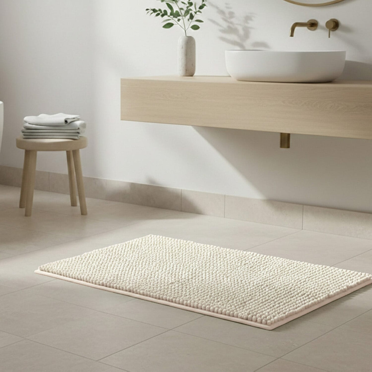 Ultra-Absorbent Noodle Bathmat (60 x 40 cm) - Beige 8434595 5