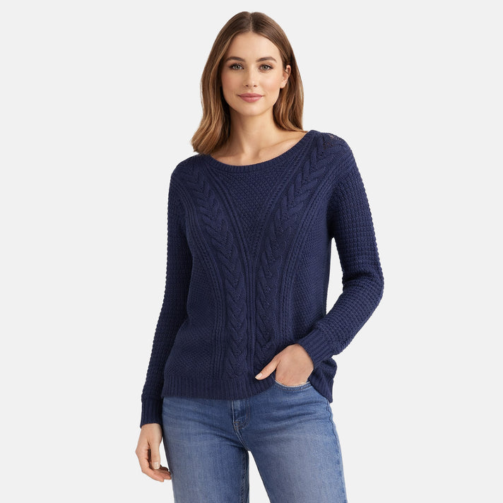 Pure And Natural Cable Jumper (Size 8/12) - Navy 8434623 1
