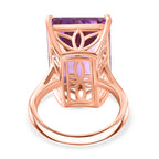 D'Joy Rose De France RADIANT CUT Amethyst Solitaire Ring in 18K Vermeil Rose Gold Plated Sterling Silver 15.36 Ct._8434713_4