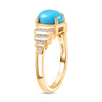 D'Joy Sleeping Beauty Turquoise & White Zircon Ring in Yellow Gold Plated Sterling Silver 1.53 Ct._8435585_3