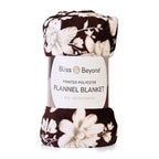 Livmore Printed Flannel Cozy Throw Blanket (150x224cm) - Maroon Flower_8435764_6
