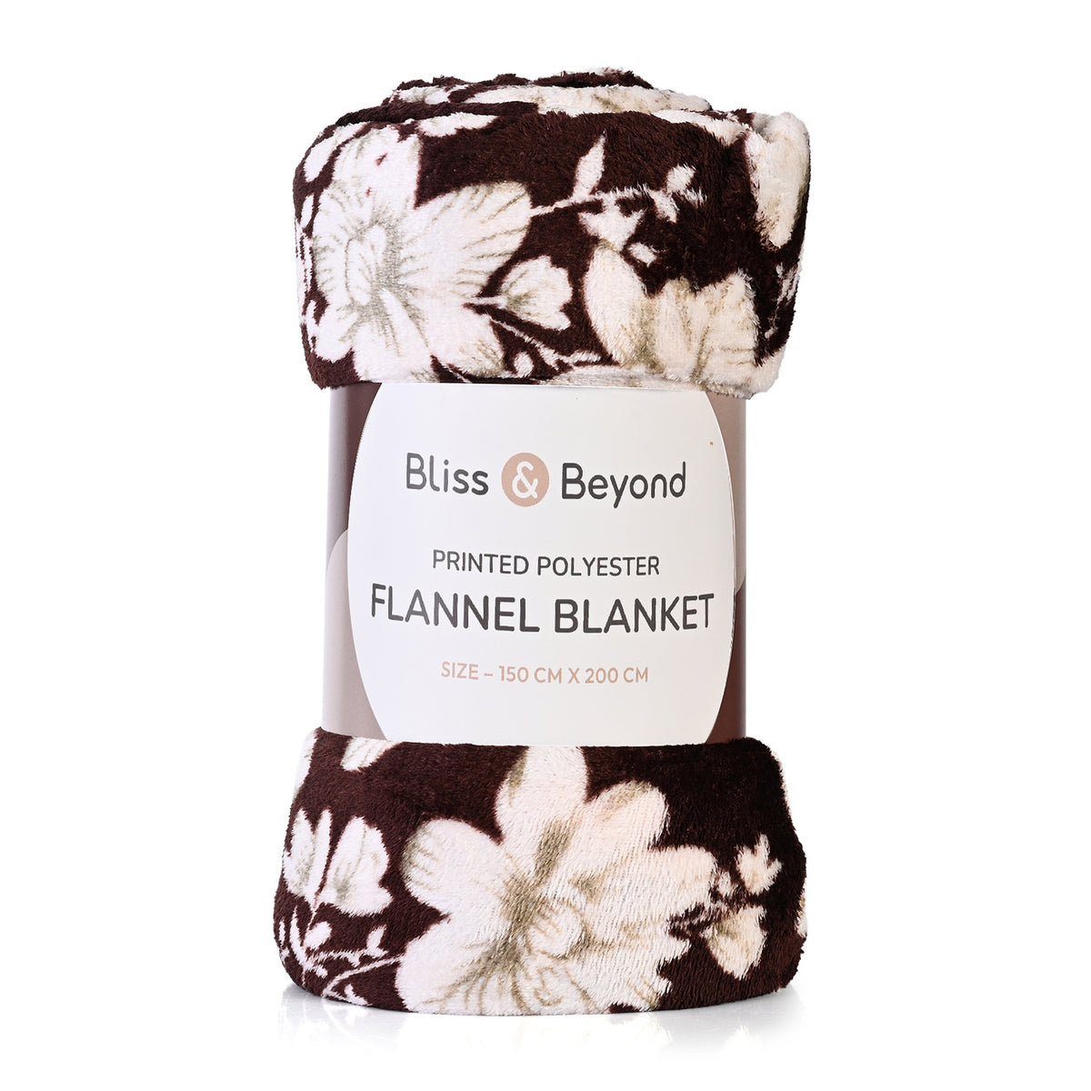 Livmore Printed Flannel Cozy Throw Blanket (150x224cm) - Maroon Flower V32515135 7