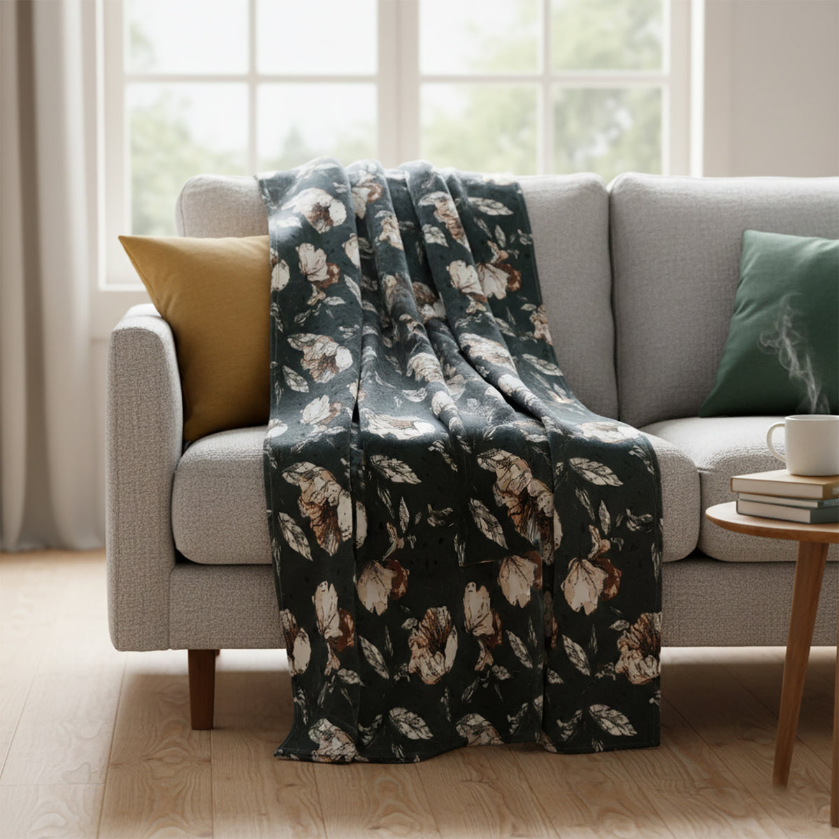 Livmore Printed Flannel Cozy Throw Blanket (150x224cm) - Blue V32534528 0