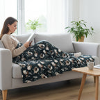 Livmore Printed Flannel Cozy Throw Blanket (150x224cm) - Blue_8435765_1