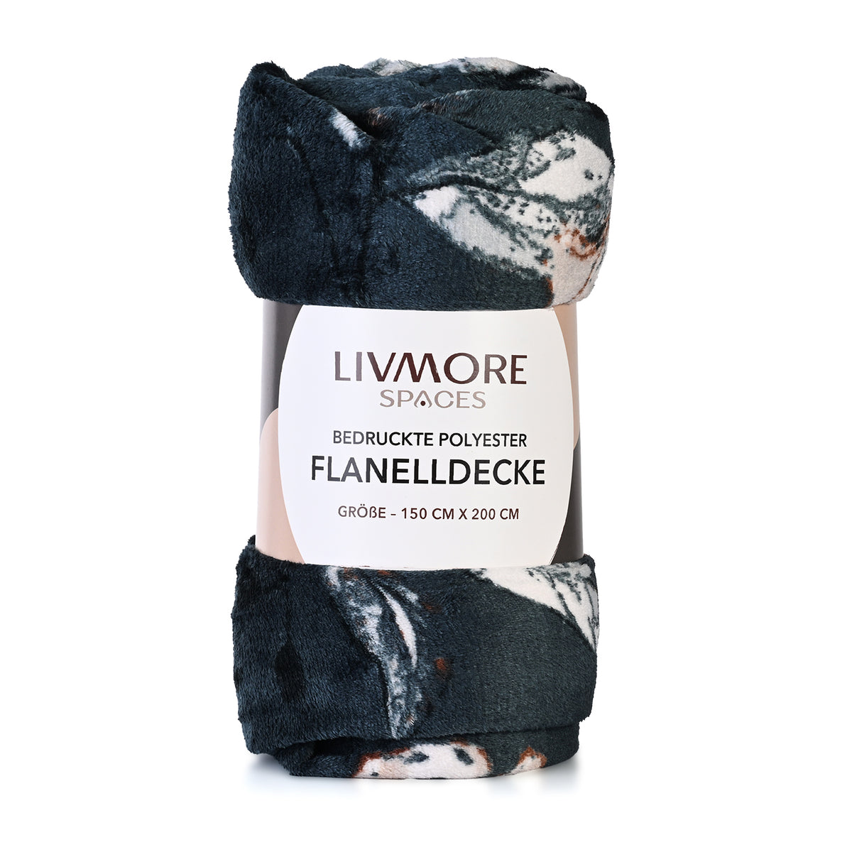 Livmore Printed Flannel Cozy Throw Blanket (150x224cm) - Blue V32534528 7