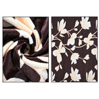 Nature-Inspired Leaf Motif Printed Flannel Blanket (220 x 150cm) - Chocolate Brown & Cream_8436295_7