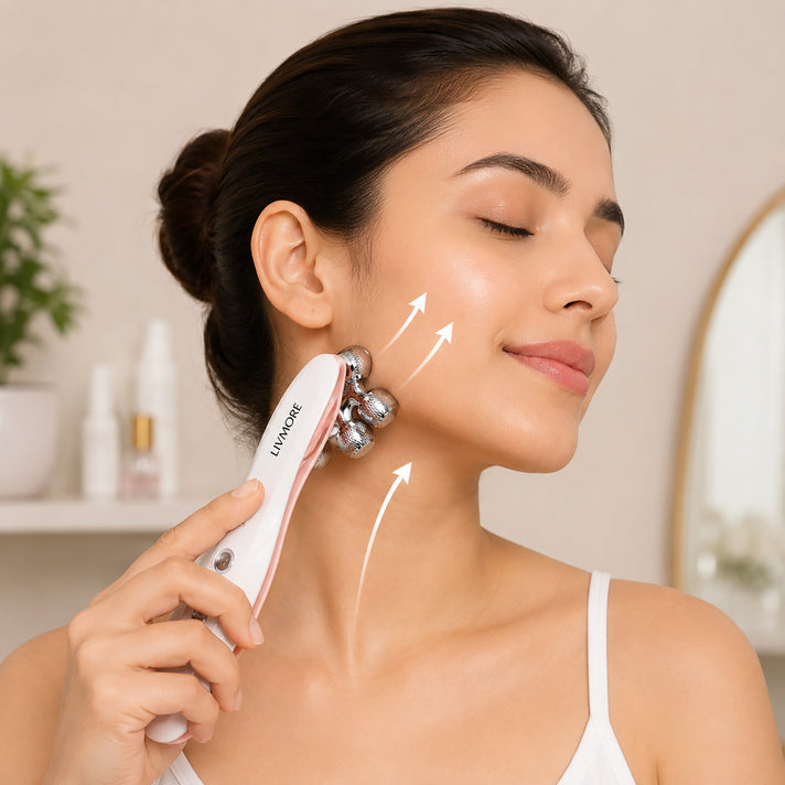 NEW ARRIVAL- Livmore EMS Electric V-Shaped Face &amp; Neck Toning and Lifting Device with Three Intensity Levels 8436436 2
