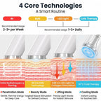 Beautech RF Frequency Beauty Device - White Multi Functional EMS Facial Massager - 6 Modes LED Light Therapy Red Blue Orange Light Face Lift Device with Cooler and Heating_8436437_1