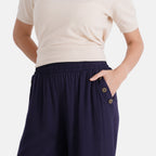 La Marey Rayon Wide Leg Trousers (Size S, 8-10) - Navy Blue_8436952_4