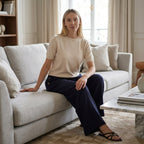 La Marey Rayon Wide Leg Trousers (Size L, 16-18) - Navy Blue_8436954_1